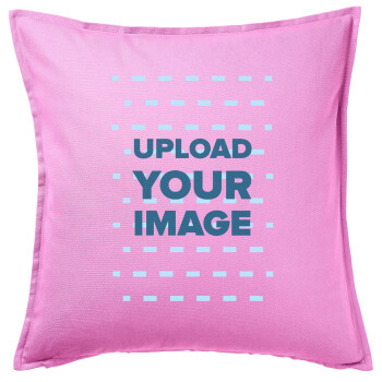 Upload your logo, Sofa cushion Pink 50x50cm includes filling