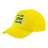 Child's Baseball Cap, 100% Cotton Twill, Yellow (COTTON, CHILD, UNISEX, ONE SIZE)