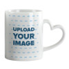 Mug heart handle, ceramic, 330ml