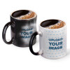 Color changing magic Mug, ceramic, 330ml when adding hot liquid inside, the black colour desappears (1 pcs)