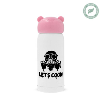 Let's cook mask, Pink stainless steel thermal flask, 320ml