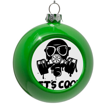 Let's cook mask, Green Christmas tree ornament bauble 8cm