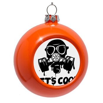 Let's cook mask, Orange Christmas tree ornament bauble 8cm