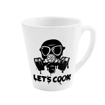 Let's cook mask, Κούπα κωνική Latte Λευκή, κεραμική, 300ml