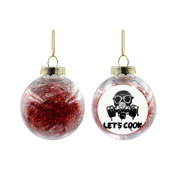 Let's cook mask, Transparent Christmas tree ball ornament with red filling 8cm