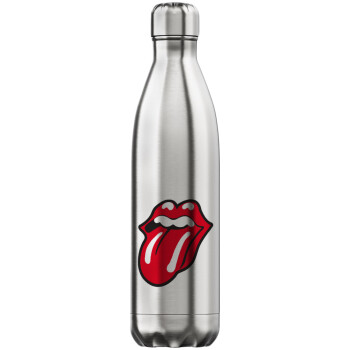Rolling Stones Kiss, Μεταλλικό παγούρι θερμός Inox (Stainless steel), διπλού τοιχώματος, 750ml