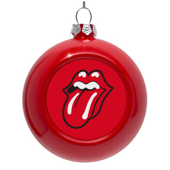 Rolling Stones Kiss, Στολίδι Χριστουγεννιάτικη μπάλα δένδρου Κόκκινη 8cm