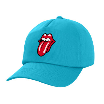 Rolling Stones Kiss, Καπέλο Ενηλίκων Baseball, 100% Βαμβακερό,  Γαλάζιο (ΒΑΜΒΑΚΕΡΟ, ΕΝΗΛΙΚΩΝ, UNISEX, ONE SIZE)