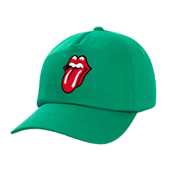 Rolling Stones Kiss, Καπέλο Ενηλίκων Baseball, 100% Βαμβακερό,  Πράσινο (ΒΑΜΒΑΚΕΡΟ, ΕΝΗΛΙΚΩΝ, UNISEX, ONE SIZE)
