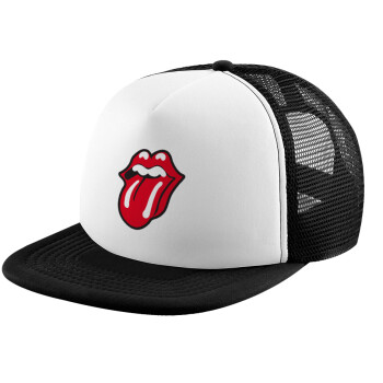 Rolling Stones Kiss, Καπέλο Ενηλίκων Soft Trucker με Δίχτυ Black/White (POLYESTER, ΕΝΗΛΙΚΩΝ, UNISEX, ONE SIZE)