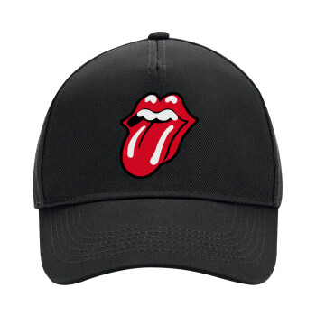 Rolling Stones Kiss, Καπέλο Ενηλίκων Ultimate ΜΑΥΡΟ, (100% ΒΑΜΒΑΚΕΡΟ DRILL, ΕΝΗΛΙΚΩΝ, UNISEX, ONE SIZE)