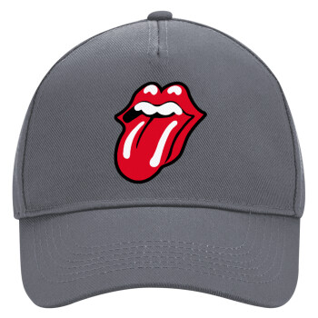 Rolling Stones Kiss, Ultimate Adult Hat Grey, (100% COTTON DRILL, ADULT, UNISEX, ONE SIZE)