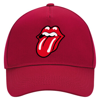 Rolling Stones Kiss, Adult Ultimate Hat RED, (100% COTTON DRILL, ADULT, UNISEX, ONE SIZE)