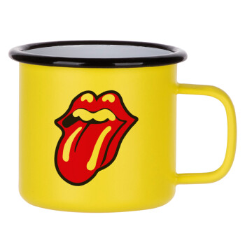 Rolling Stones Kiss, Metallic enamel MATT Yellow cup 360ml