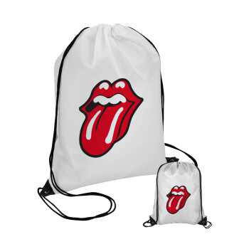 Rolling Stones Kiss, Τσάντα πουγκί με μαύρα κορδόνια (1 τεμάχιο)