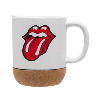 Rolling Stones Kiss, Ceramic coffee mug Cork (MAT), 330ml (1pcs)