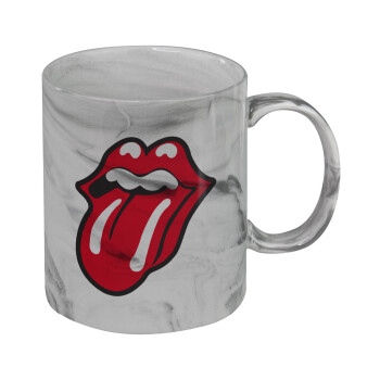 Rolling Stones Kiss, Mug ceramic marble style, 330ml