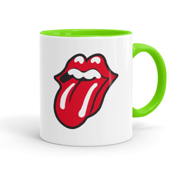 Rolling Stones Kiss, Mug colored light green, ceramic, 330ml