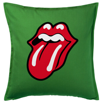 Rolling Stones Kiss, Sofa cushion Green 50x50cm includes filling