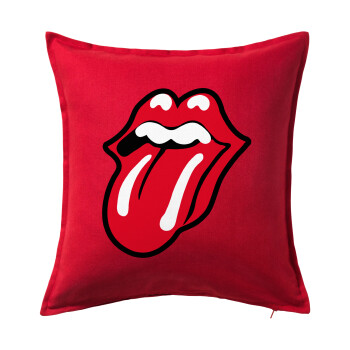 Rolling Stones Kiss, Μαξιλάρι καναπέ Κόκκινο 100% βαμβάκι, περιέχεται το γέμισμα (50x50cm)
