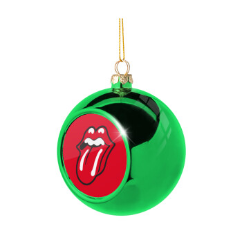 Rolling Stones Kiss, Χριστουγεννιάτικη μπάλα δένδρου Πράσινη 8cm