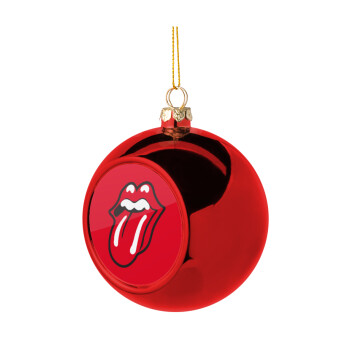 Rolling Stones Kiss, Christmas tree ball Red 8cm