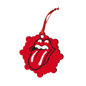 Rolling Stones Kiss, Στολίδι Χριστουγεννιάτικο στολίδι snowflake ξύλινο 7.5cm