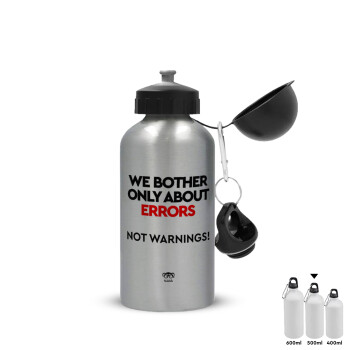 We bother only about errors, not warnings, Metallic water jug, Silver, aluminum 500ml