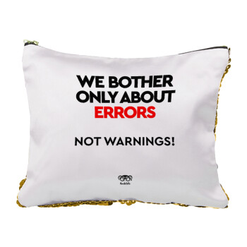 We bother only about errors, not warnings, Sequin Gold Pouch Cosmetic Bag