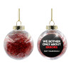 Transparent Christmas tree ball ornament with red filling 8cm