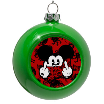 Mickey the fingers, Green Christmas tree ornament bauble 8cm