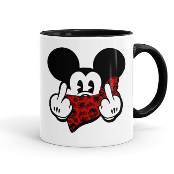 Mickey the fingers, Mug colored black, ceramic, 330ml