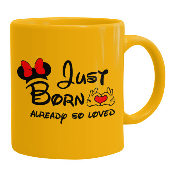Just born already so loved, Κούπα, κεραμική κίτρινη, 330ml (1 τεμάχιο)