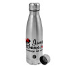 Metallic water bottle, stainless steel, 750ml