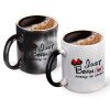 Color changing magic Mug, ceramic, 330ml when adding hot liquid inside, the black colour desappears (1 pcs)