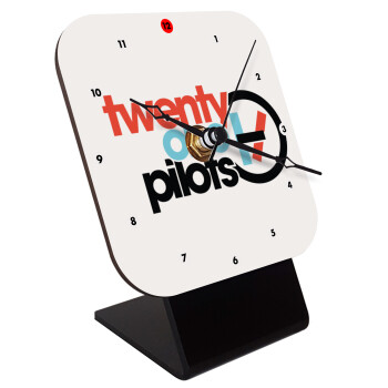 Twenty one pilots, Επιτραπέζιο ρολόι ξύλινο με δείκτες (10cm)