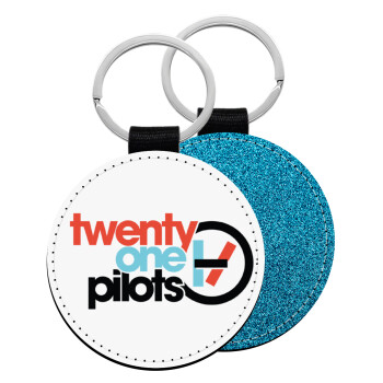 Twenty one pilots, Μπρελόκ Δερματίνη, στρογγυλό ΜΠΛΕ (5cm)