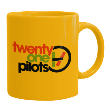 Twenty one pilots, Ceramic coffee mug yellow, 330ml