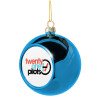 Blue Christmas tree ball ornament 8cm