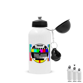 No signal, Metal water bottle, White, aluminum 500ml