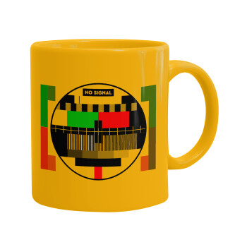 No signal, Ceramic coffee mug yellow, 330ml