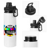 Metal water bottle with safety cap, aluminum 850ml