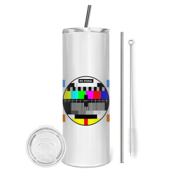 No signal, Tumbler stainless steel 600ml, with metal straw & cleaning brush