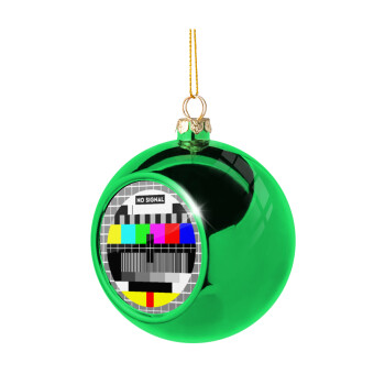 No signal, Green Christmas tree ornament ball 8cm