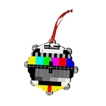 No signal, Στολίδι Χριστουγεννιάτικο στολίδι snowflake ξύλινο 7.5cm