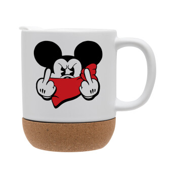 Mickey fuck off, Ceramic coffee mug Cork (MAT), 330ml (1pcs)