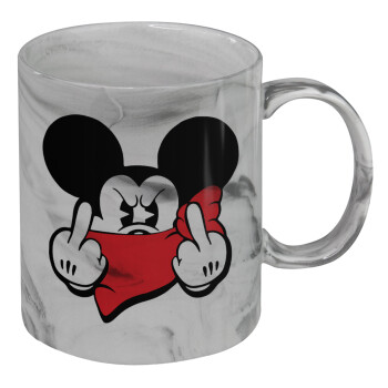 Mickey fuck off, Mug ceramic marble style, 330ml