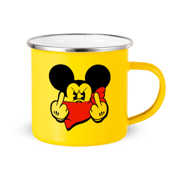 Mickey fuck off, Yellow Enamel Metallic Cup 360ml