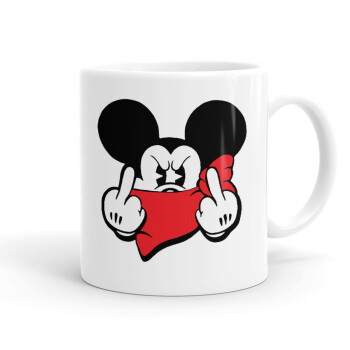 Mickey fuck off, Ceramic coffee mug, 330ml (1pcs)