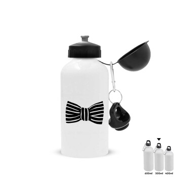 Bow tie, Metal water bottle, White, aluminum 500ml